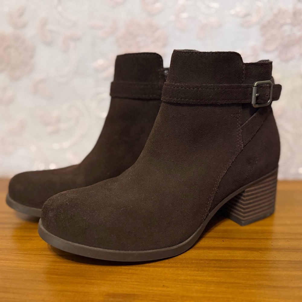 Koolaburra by Ugg Erena Women Sz 6 Suede Leather Bootie Ankle Boots Brown NWOB